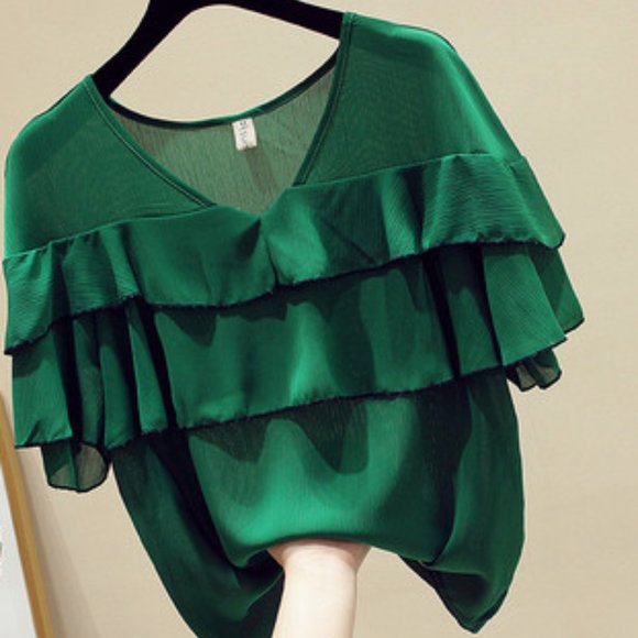 New super fairy shirt with lotus leaf sleeves